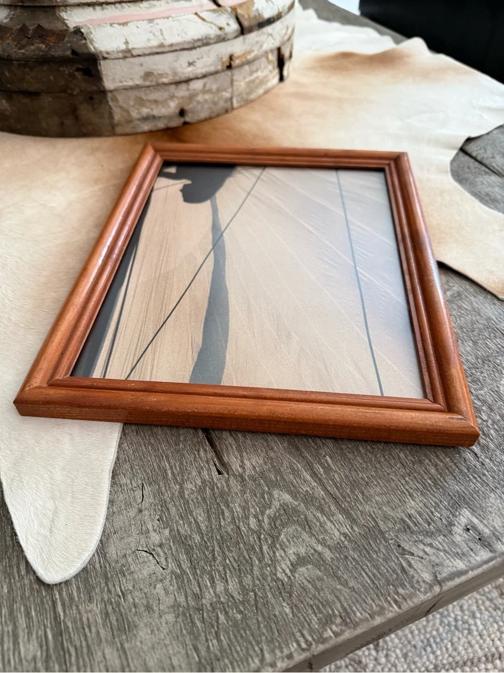 Vintage Wood Photo Frame in Honey Warm Brown